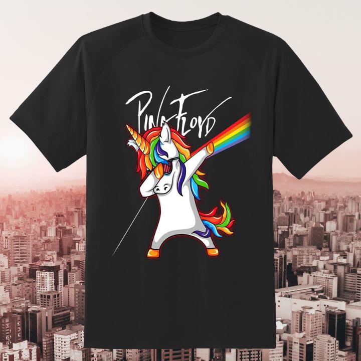 Trending Dabbing Unicorn Pink Floyd Dark Side Of The Moon T-Shirt