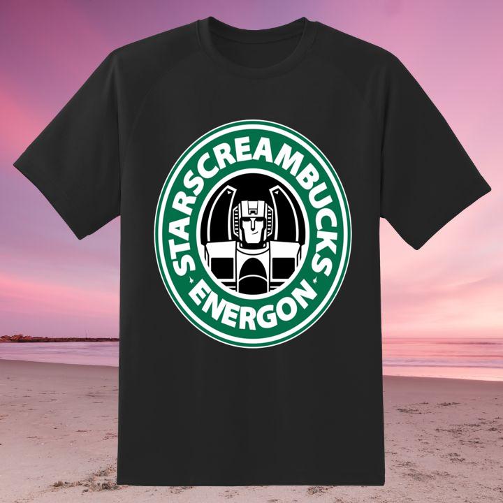 Official Transformers Starscreambucks Energon Starbucks Logo T-Shirt