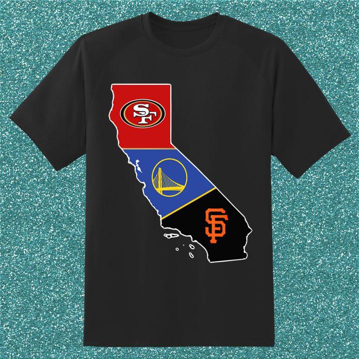 Official California State San Francisco 49Ers Golden State Warriors Giants Logo Shirt