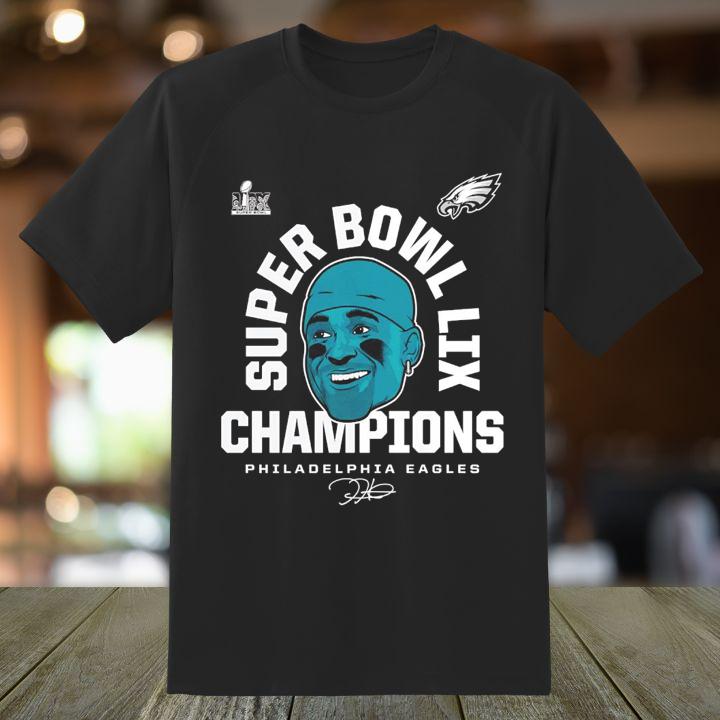 Jalen Hurts Super Bowl LIX Champions Philadelphia Eagles Signed T-Shirt