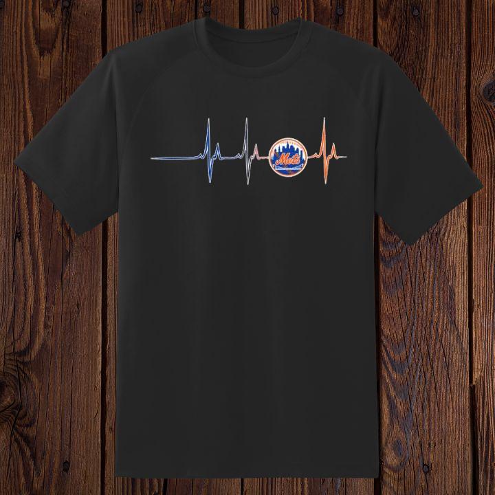 New York Mets Heartbeat Logo Funny Baseball T-Shirt