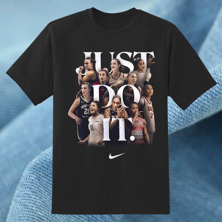 Nike Just Do It Womens Athletes Sports T-Shirt