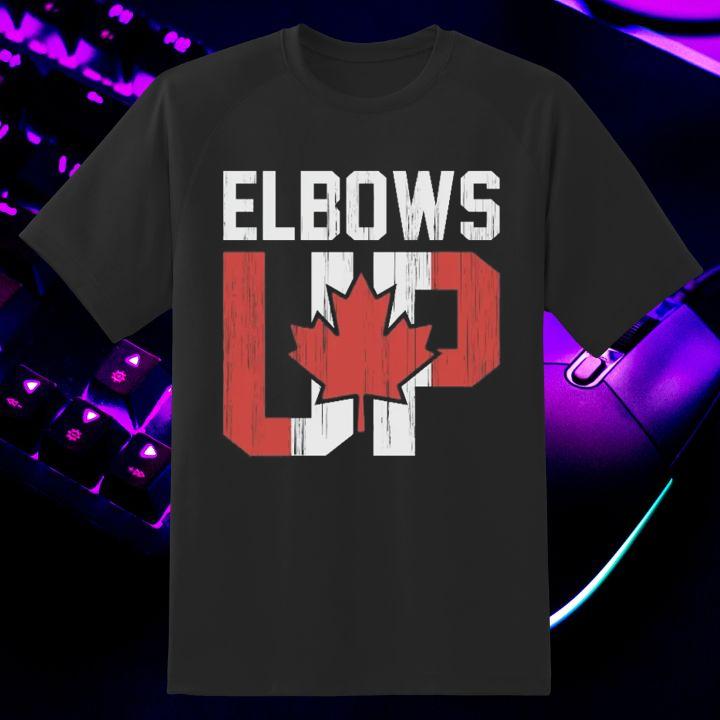 Elbows Up Maple Leaf Canada Flag J'Aime Le Canada Patriotic T-Shirt