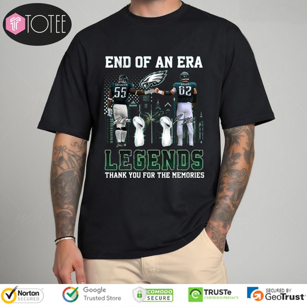 End Of An Era Legends Brandon Graham Jason Kelce Eagles Signatures T-Shirt