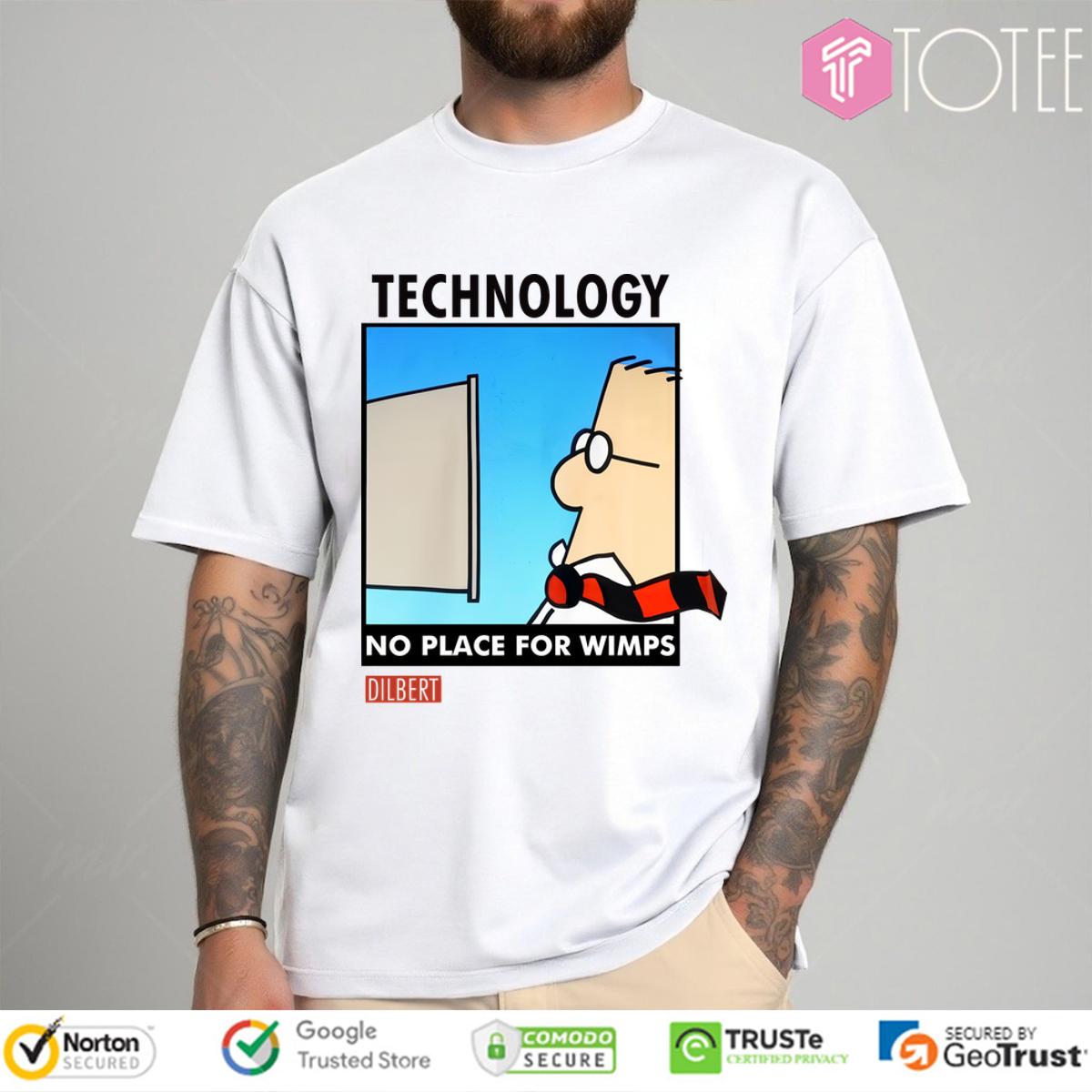Dilbert Shirt: Conquer Tech Challenges (No Wimps Allowed!)