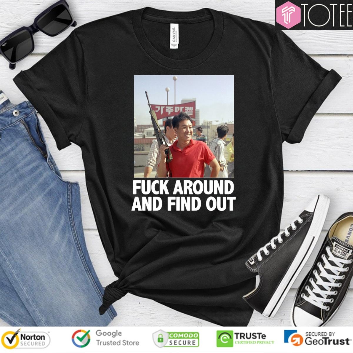 Rooftop Korean Fuck Around And Find Out Shirt Spreadt-Shirt Debbie Shearer