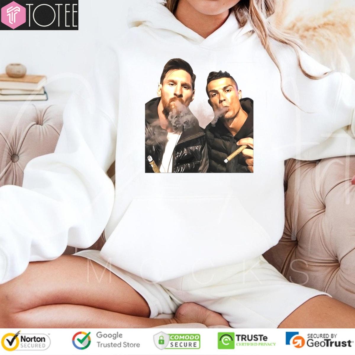 Ronaldo Vs Messi Smoking Hoodie