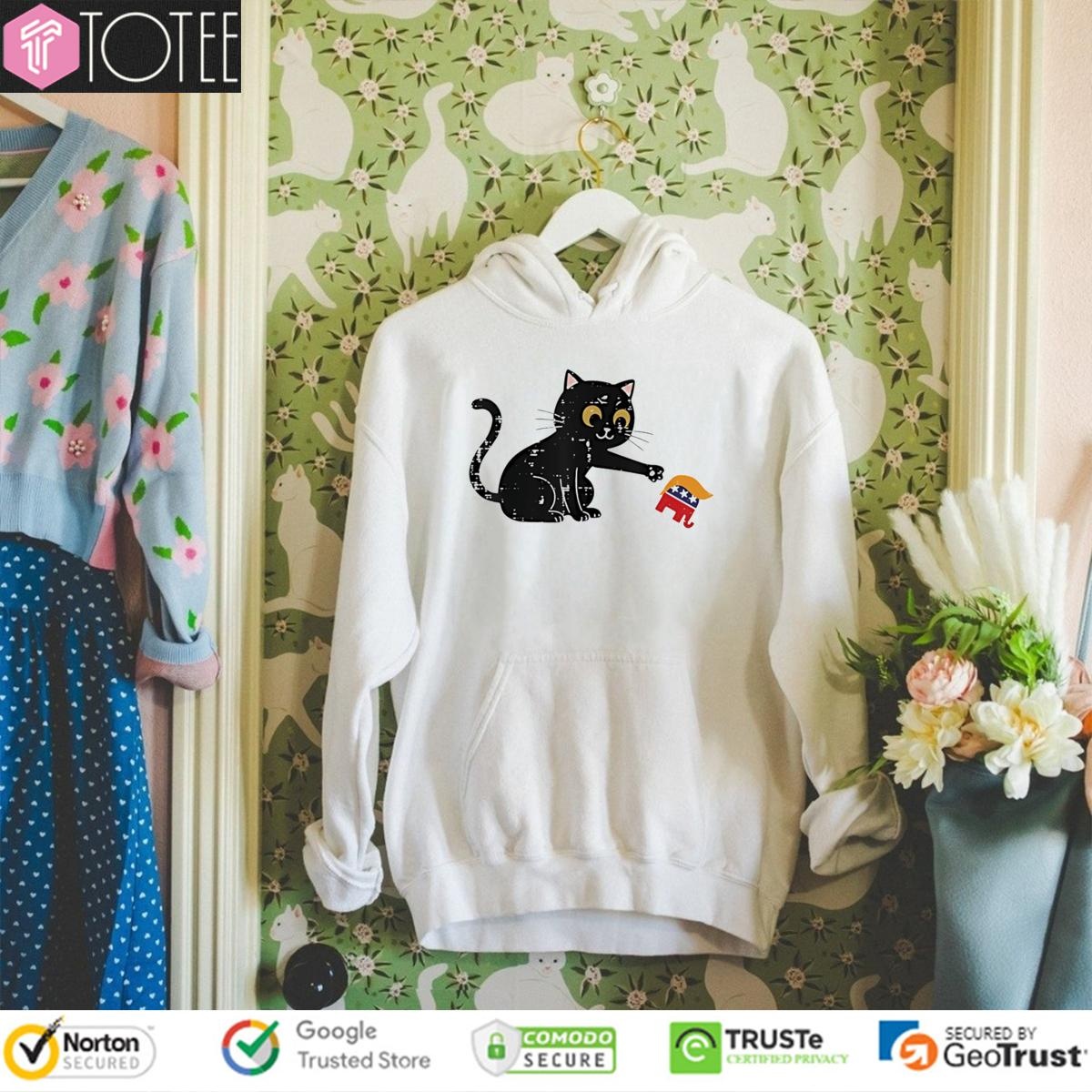 Black Cat Republican Elephant Trump Hoodie