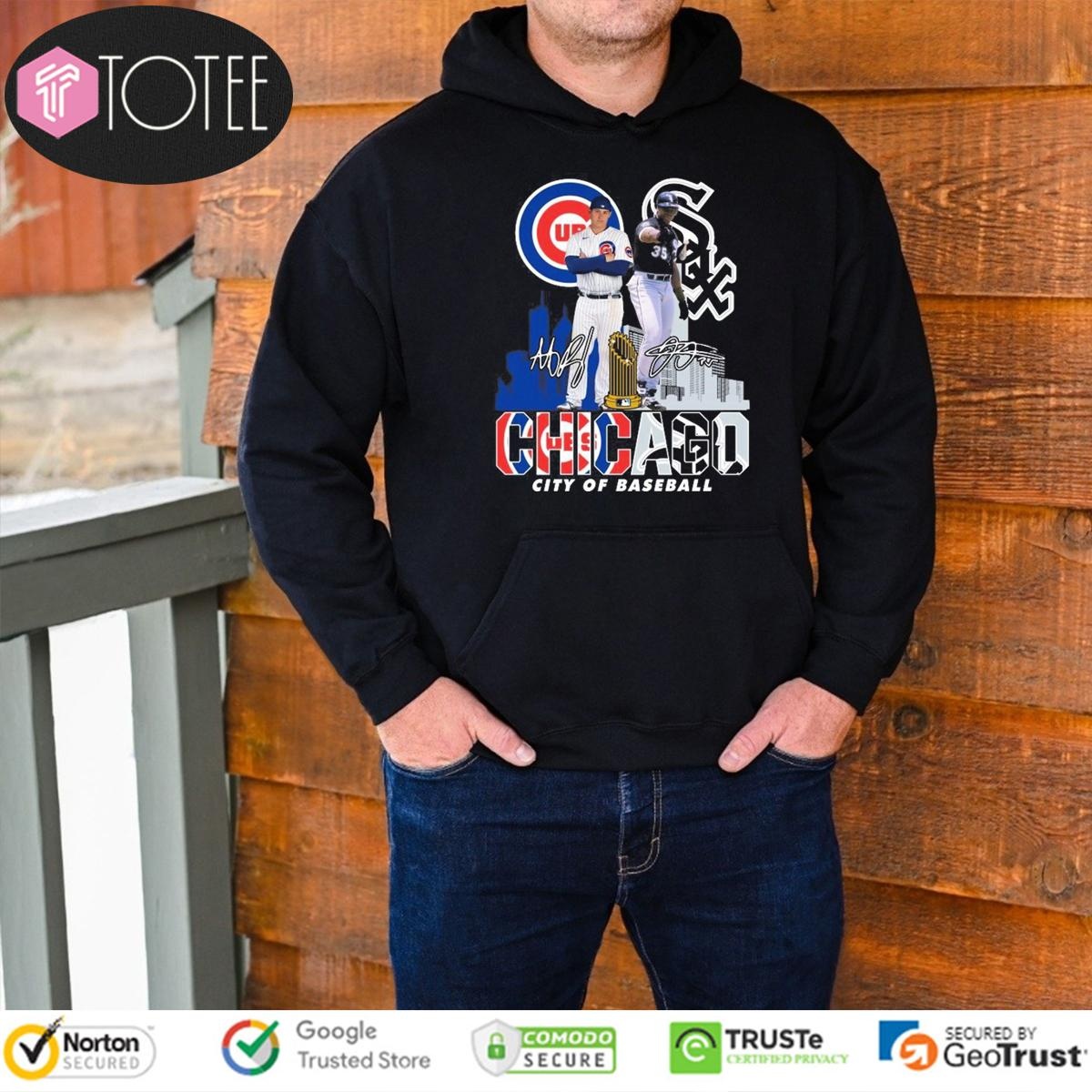 Chicago City Of Baseball Cubs And White Sox Signatures Hoodie