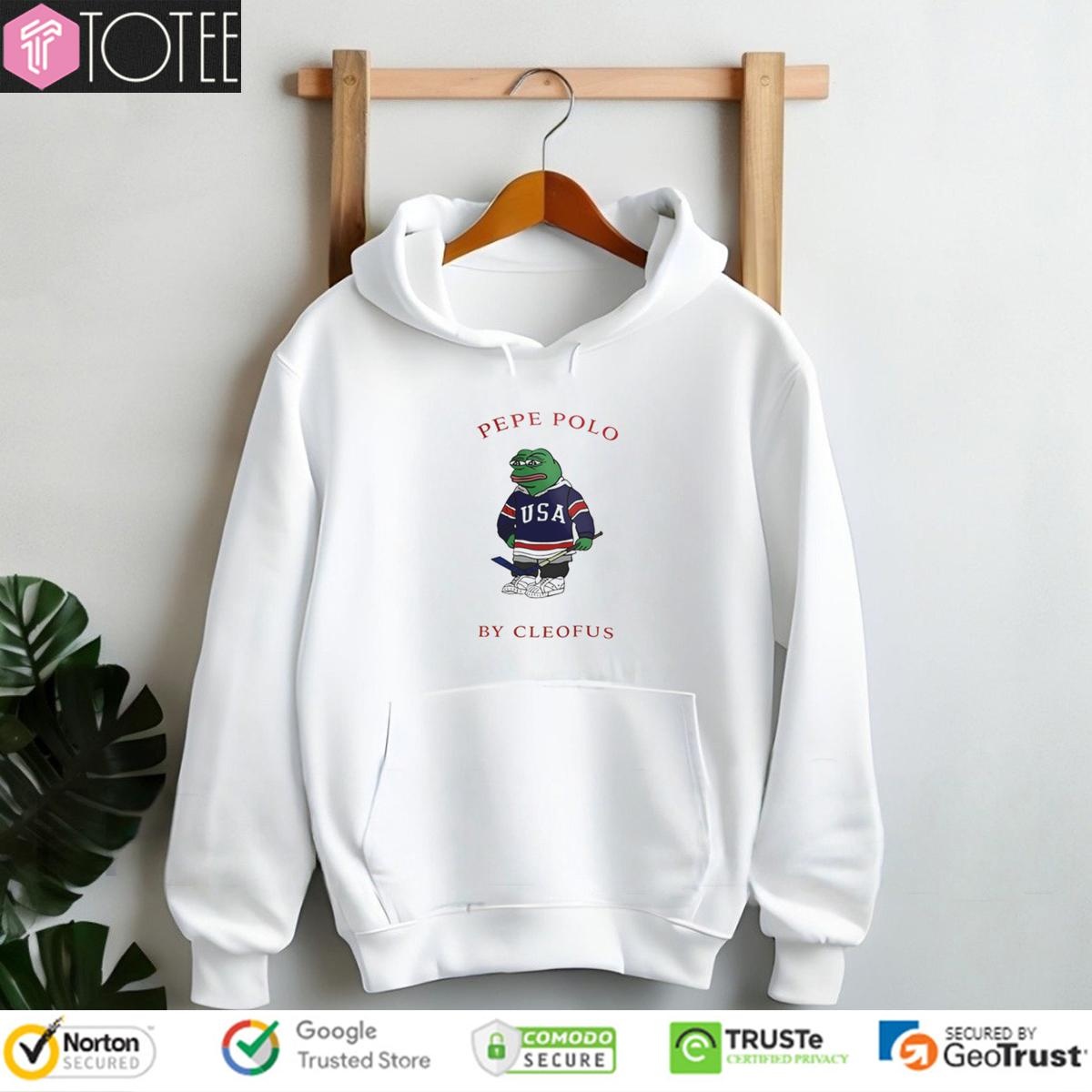 Pepe Polo By Cleofus Funny Frog Hoodie